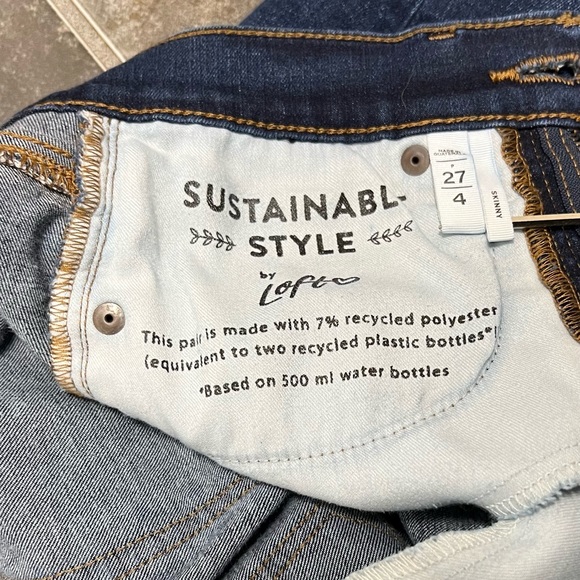LOFT Sustainable Style Skinny Stretchy Dark Denim Jeans, Woman’s size 4 - Picture 8 of 15